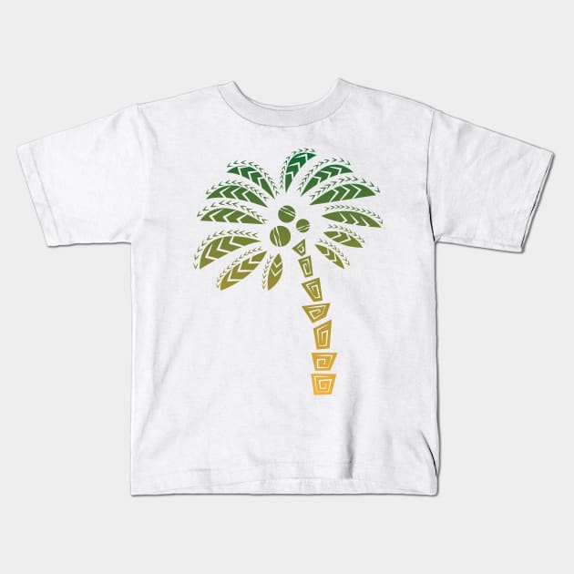 Orange and Green Mexican Palm Kids T-Shirt by JDP Designs